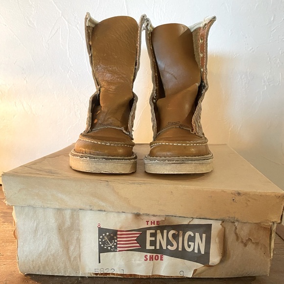 Ensign Other - Vintage children’s leather lace up work boots.